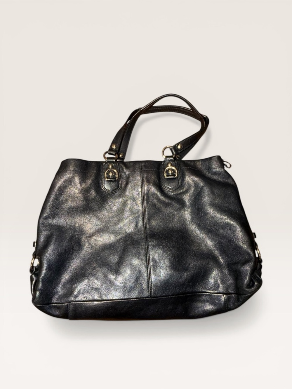 Coach Ashley Black Leather Satchel Vintage Y2K Slouchy Top Handle Bag - Picture 2 of 10